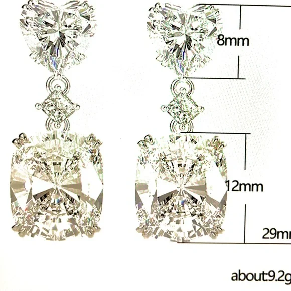 Yellow Crystal Dangle Earrings - Picture 5 of 6